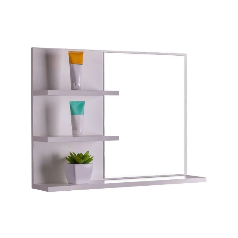 Armário para Banheiro Lugano Suspenso 3 Prateleiras MDP 60CM Branco