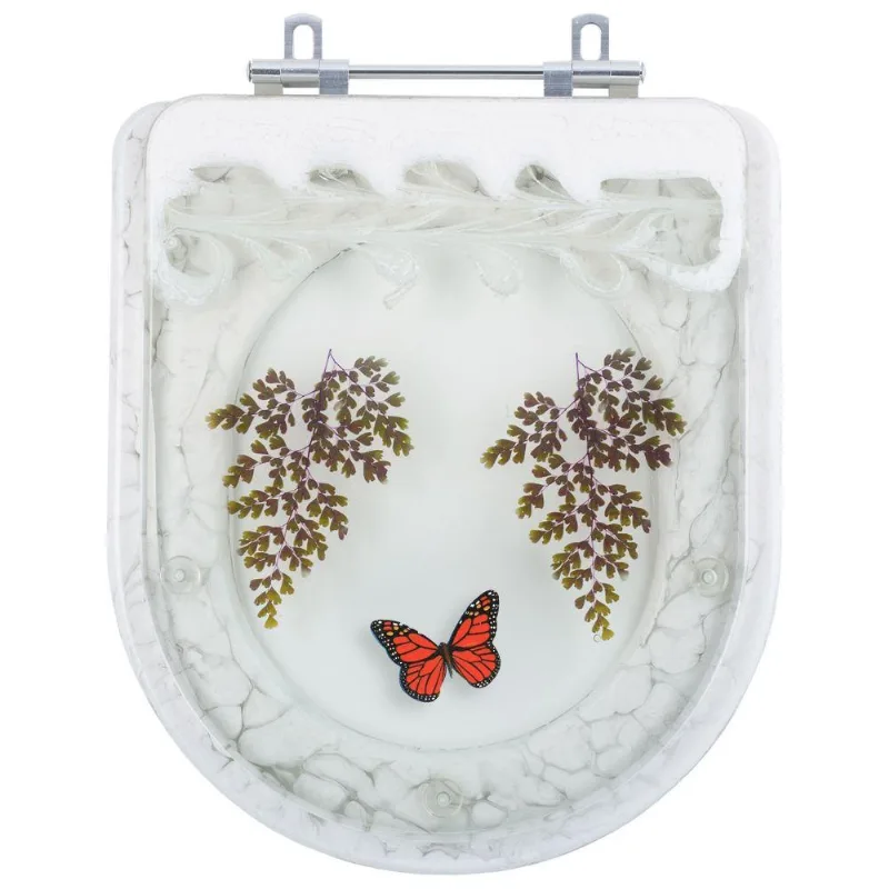 Tampa Para Vaso Deca Vogue Plus Branco Com Borboleta Vermelha