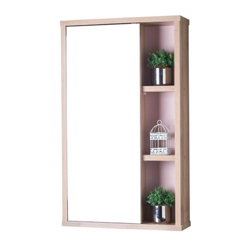 Armário para Banheiro Milano Suspenso 1 Porta MDP 42CM Rosa Claro Pontto Lavabo - OUTRAS - Móveis