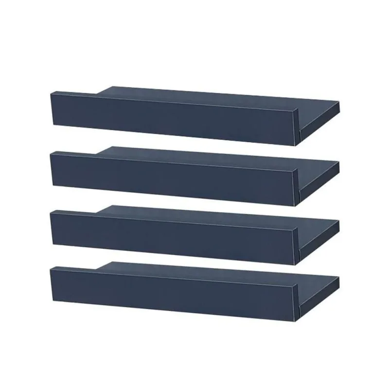 Prateleira Kit 4 Porta Quadros 40X10CM MDP Suporte Invisível Moderno Sala Azul Mercado - OUTRAS - Agro