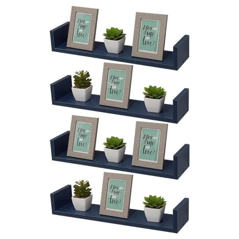 Prateleira Crie Fácil 50X25CM MDP Suporte Invisível Organizador Moderno Sala Azul Mercado 4 - OUTRAS - Agro