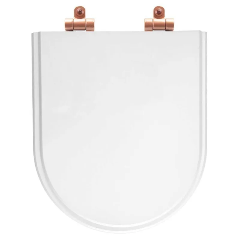 Assento Sanitário Poliéster Soft Close Link-lk Branco Para Vaso Deca Com Ferragem Rose Gold - OUTRAS - Casa E Construção