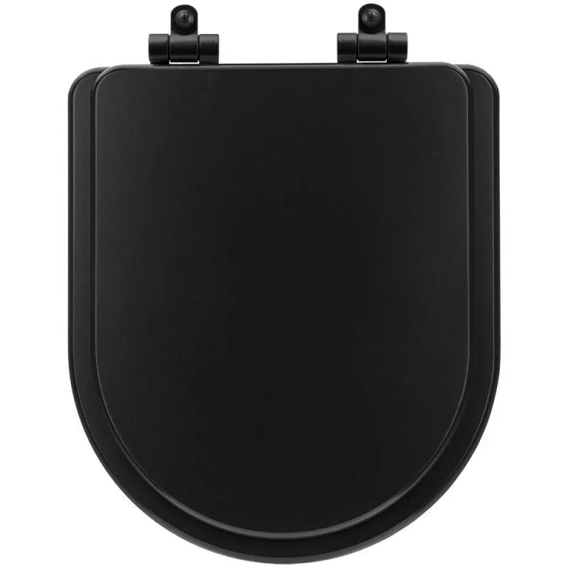 Tampa De Vaso Poliéster Com Amortecedor Nexo Onix (preto Fosco) Para Bacia Roca Com Ferragem Preta - OUTRAS - Automotivo