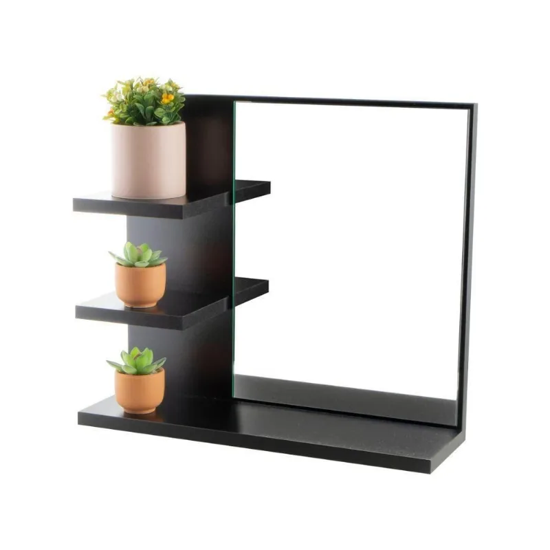 Armário para Banheiro Nice Suspenso 1 Porta MDP 40CM Preto Mercado das Prateleiras