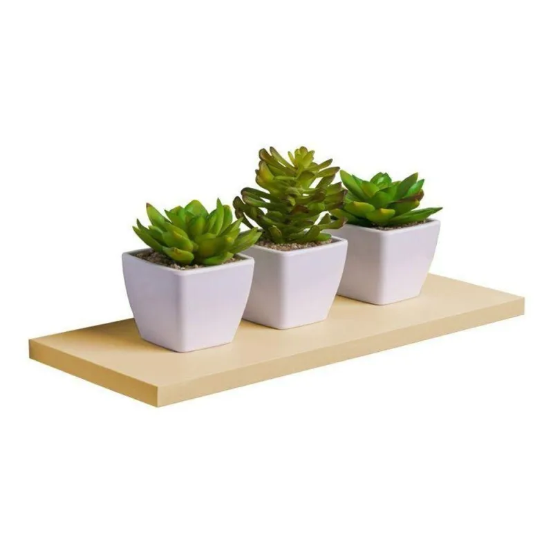 Prateleira Crie Fácil 30X15CM MDP Suporte Invisível Organizador Sala Bege Claro Mercado - OUTRAS - Agro