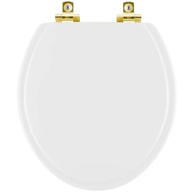 Assento Sanitário Com Fechamento Lento Buzios Branco Para Vaso Hervy Com Ferragem Dourada - OUTRAS - Casa E Construção