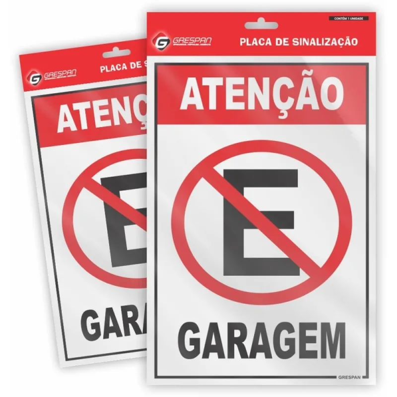 Placa de Sinalizacao Cuidado Garagem 20X30CM. - GRESPAN - Papelaria