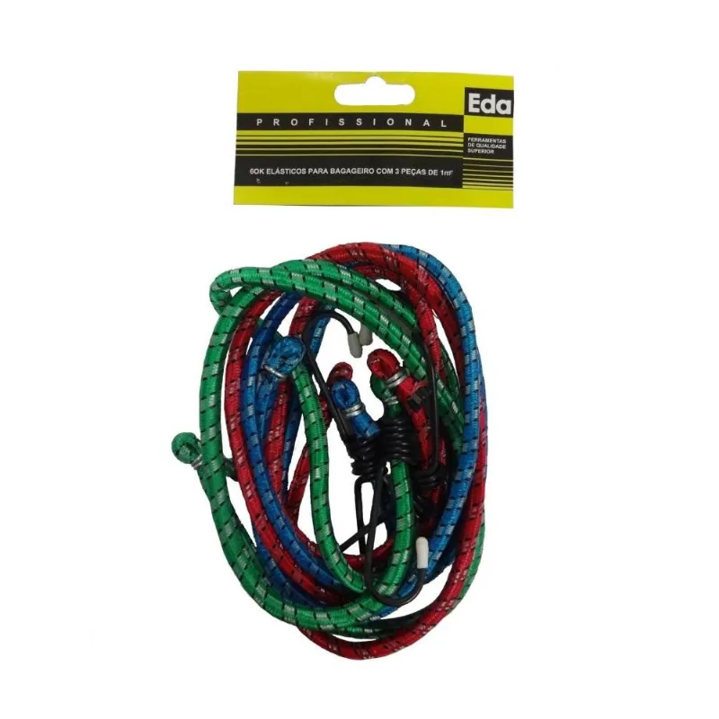 Kit 1 Elástico 1m Emb 3 Peças + 2 Elástico 1,5m Emb 2 Peças
