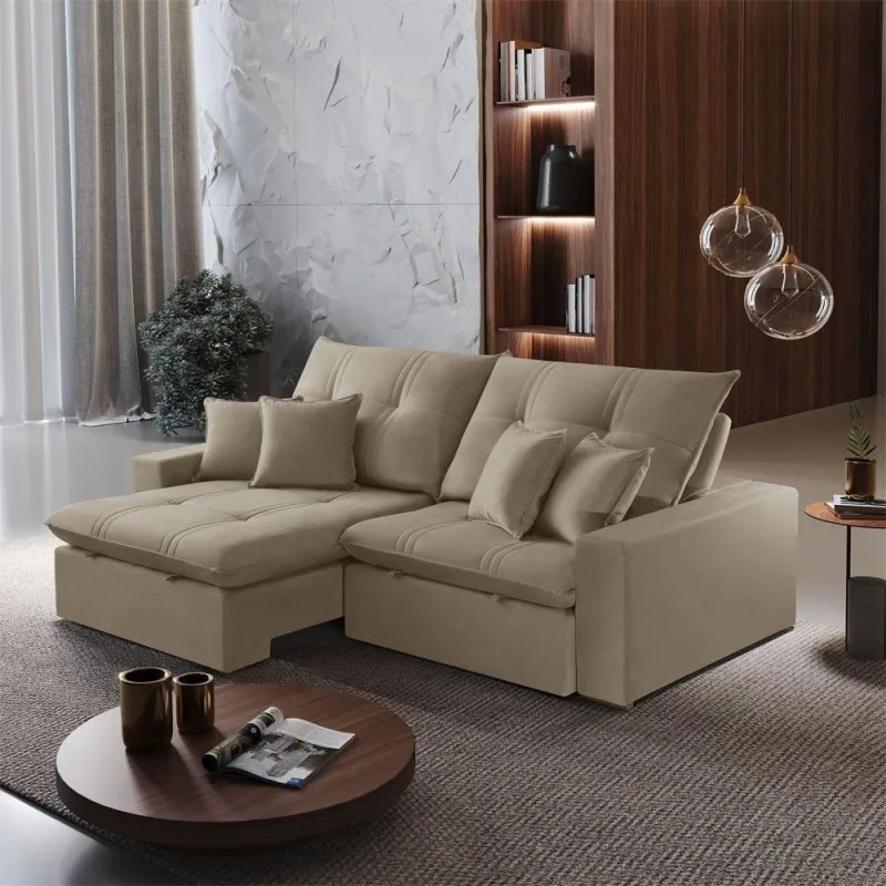 Sofá Império A226 3 Lugares Retrátil e Reclinável 230cm Bege Meu Sofá Online - OUTRAS - Móveis