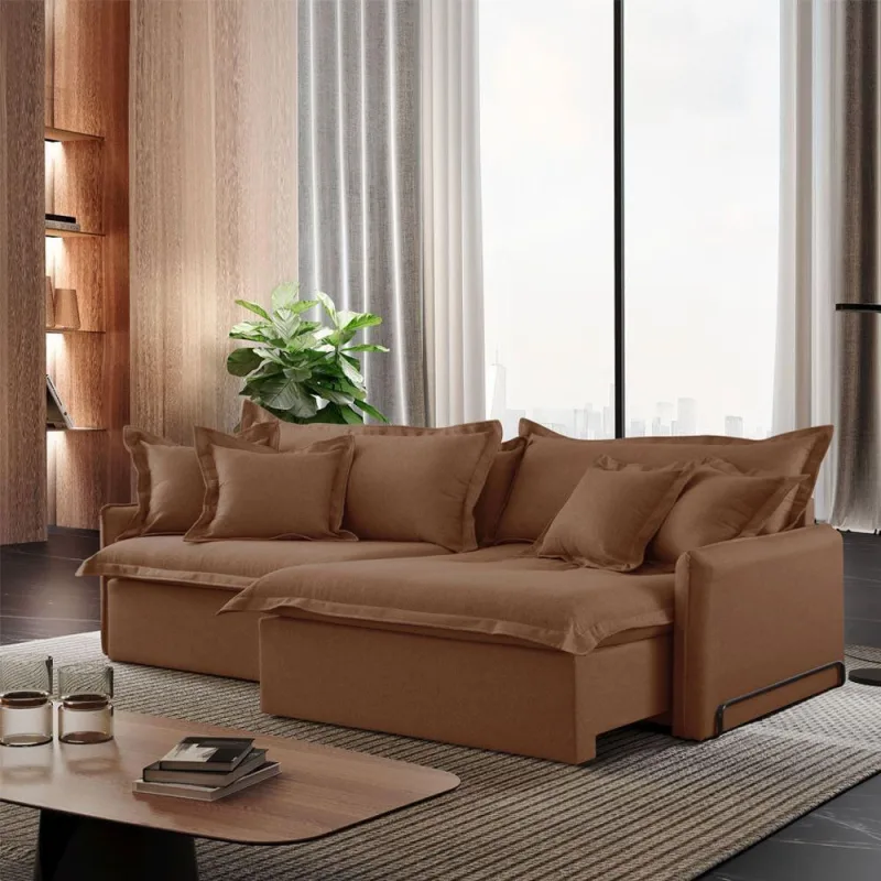 Sofá Cama B020 Retrátil e Reclinável 190cm Terracota Meu Sofá Online - OUTRAS - Móveis