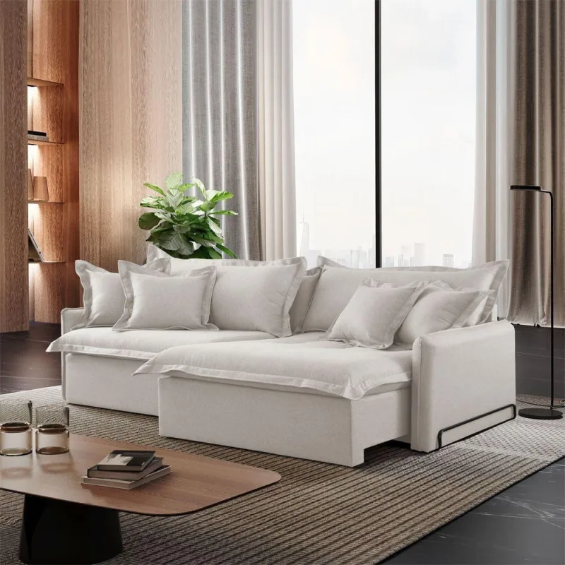 Sofá Cama A302 3 Lugares Retrátil e Reclinável 230cm Branco Meu Sofá Online - OUTRAS - Móveis
