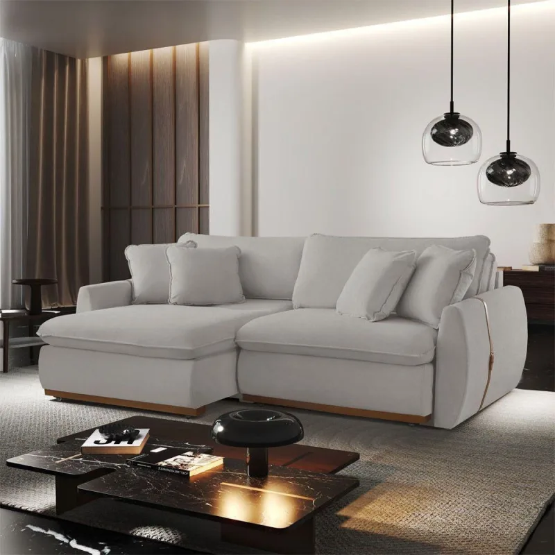 Sofá Cama A304 Retrátil e Reclinável 190cm Linho Cinza Claro Meu Sofá Online - OUTRAS - Móveis