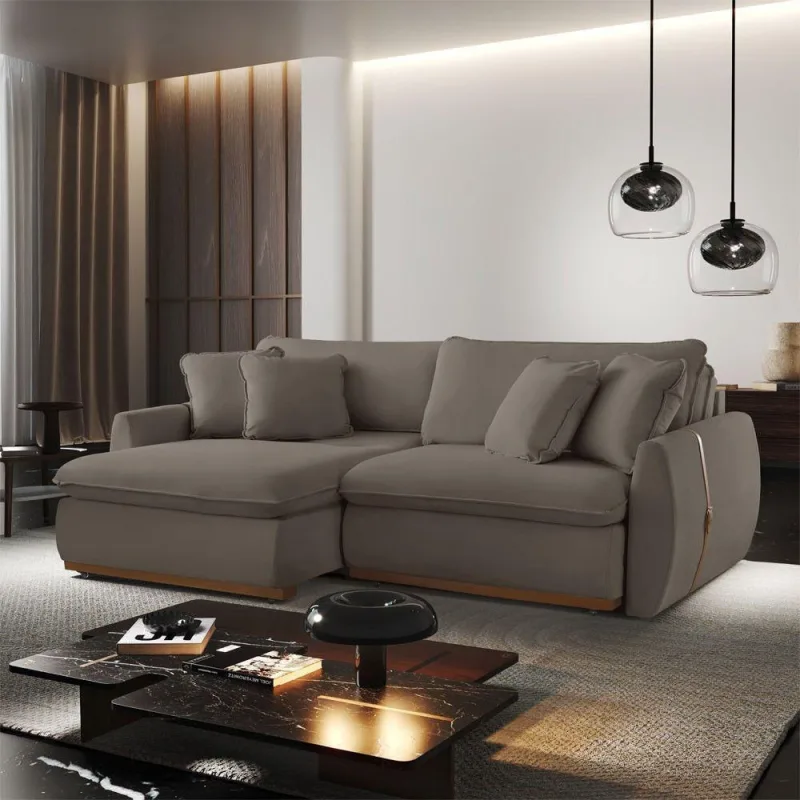 Sofá Cama B002 Retrátil e Reclinável 190cm Veludo Capuccino Meu Sofá Online - OUTRAS - Móveis