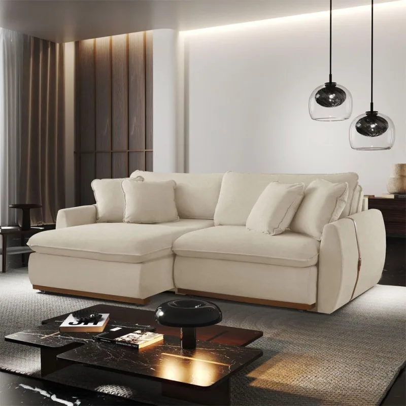 Sofá Cama A294 Retrátil e Reclinável 210cm Creme Boucle Meu Sofá Online - OUTRAS - Móveis