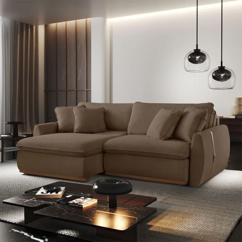 Sofá Cama B016 Retrátil e Reclinável 230cm Marrom Meu Sofá Online - OUTRAS - Móveis