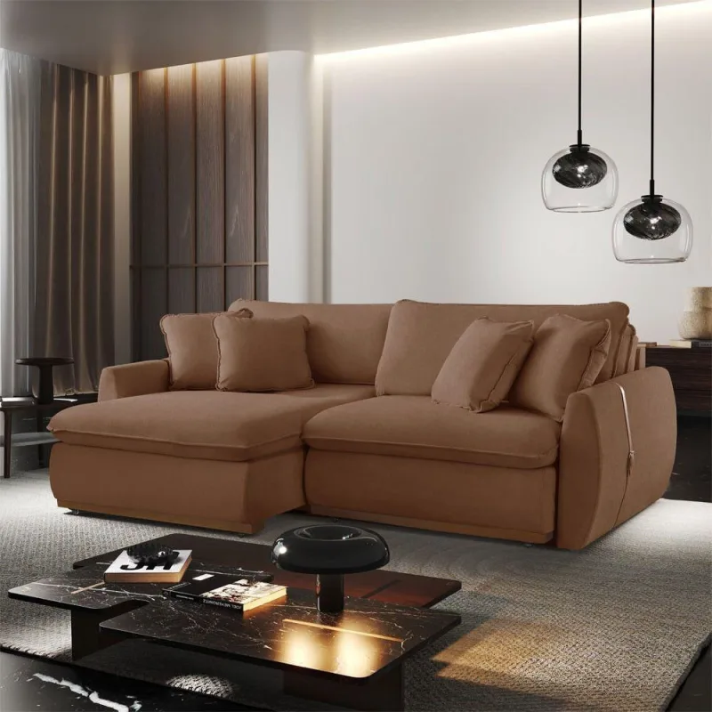 Sofá Cama B020 4 Lugares Retrátil e Reclinável 270cm Terracota Meu Sofá Online - OUTRAS - Móveis