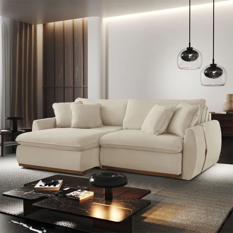 Sofá Cama A294 Retrátil e Reclinável 270cm Creme Boucle Meu Sofá Online - OUTRAS - Móveis