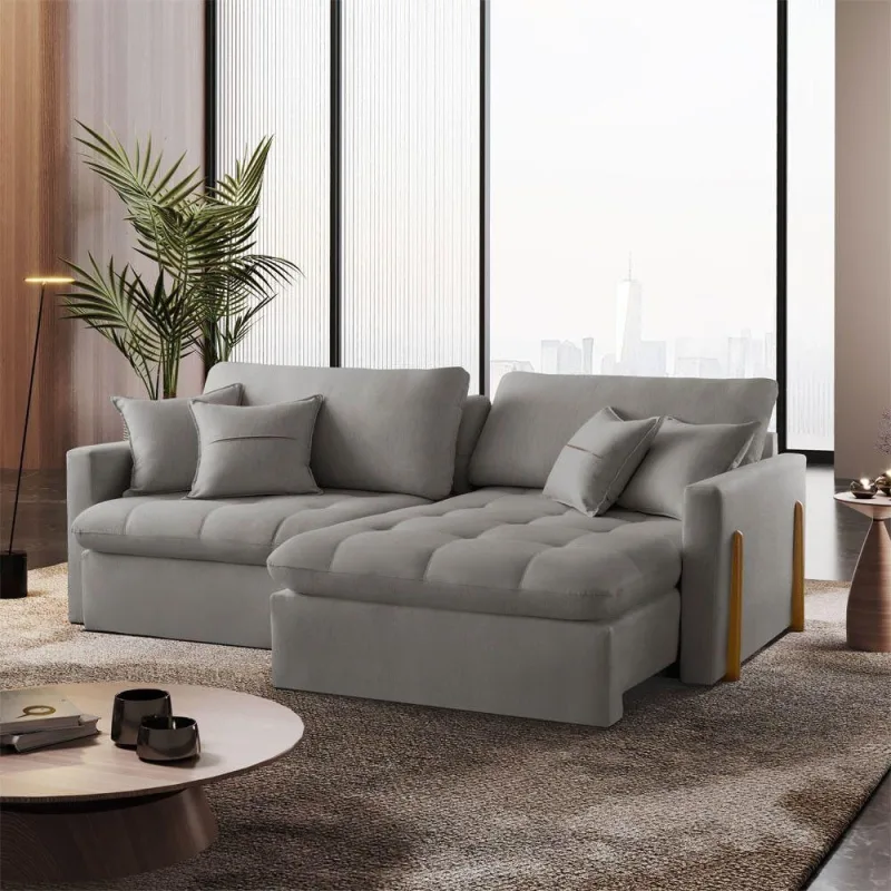 Sofá Cama A230 Retrátil e Reclinável 180cm Linho Cinza Meu Sofá Online - OUTRAS - Móveis