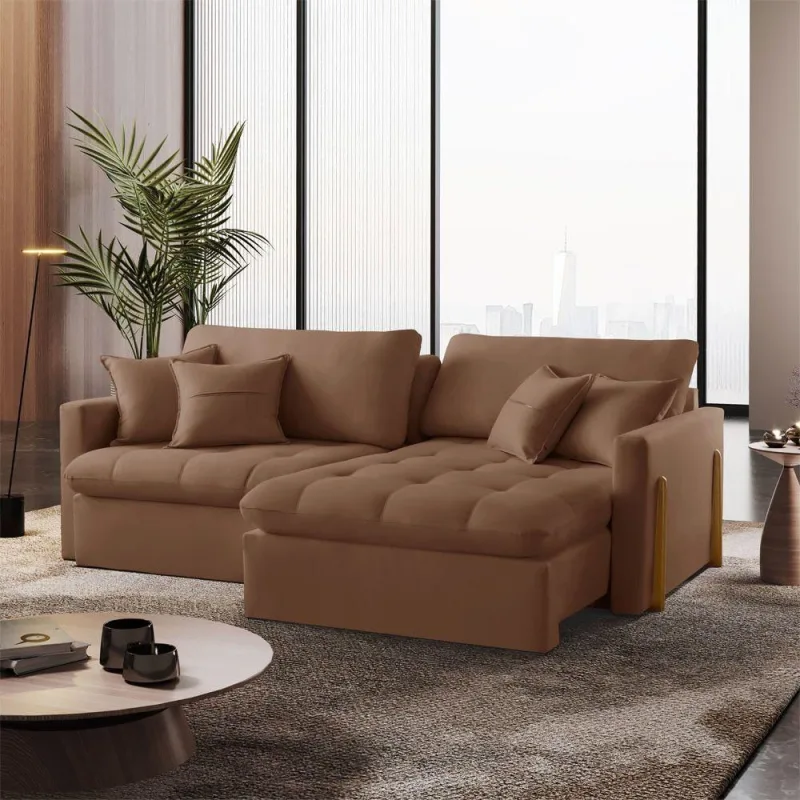 Sofá Cama Lisboa B020 Retrátil e Reclinável 220cm Terracota Meu Sofá Online - OUTRAS - Móveis
