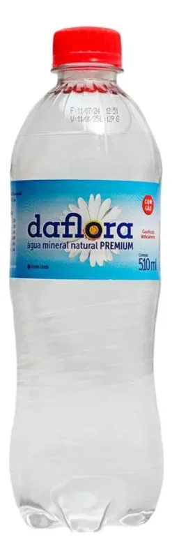 10x Água Mineral Daflora Com Gás Garrafa Pet 510ml 12 Un - Não Informado - Bebidas