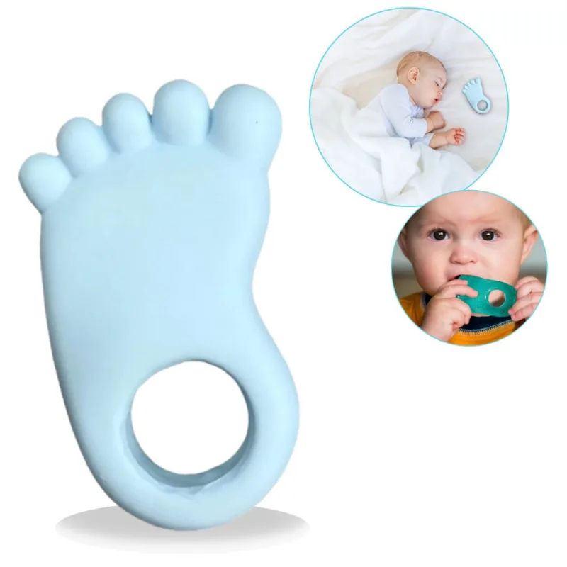 Mordedor Bebe Pezinho Dentição Anti Stress Gengiva Mordedora