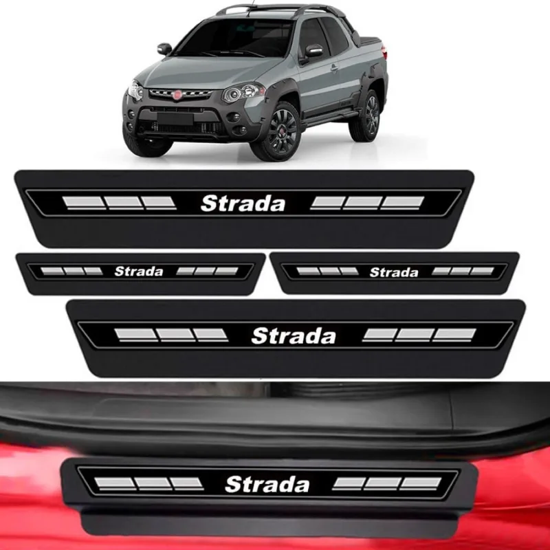 Kit Soleira Porta Top Premium Fiat Strada 2p Todos anos