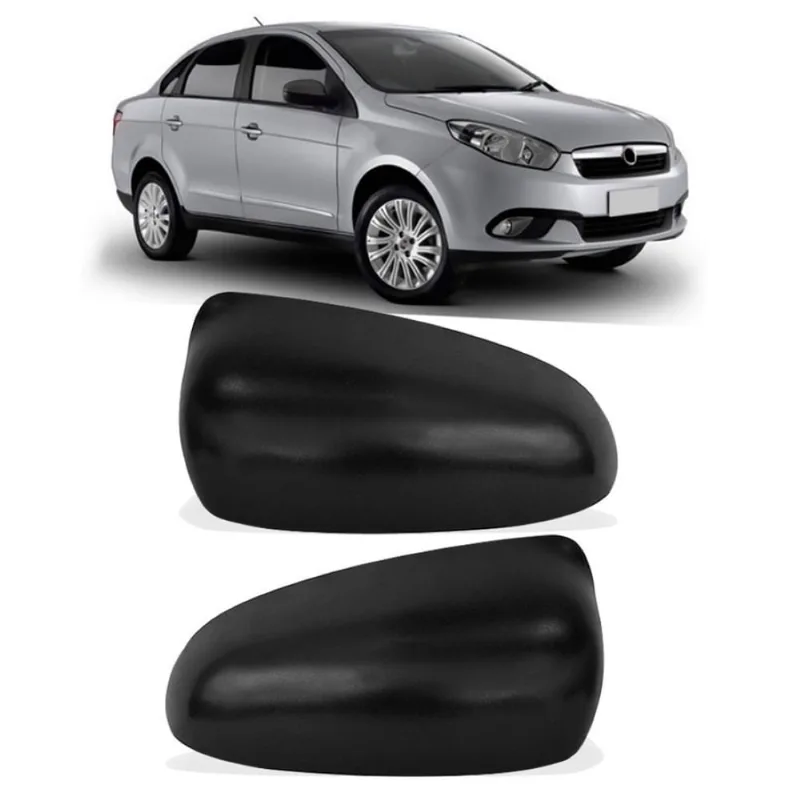 Par Capa Retrovisor Fiat Grand Siena 2012 13 14 15 Preto