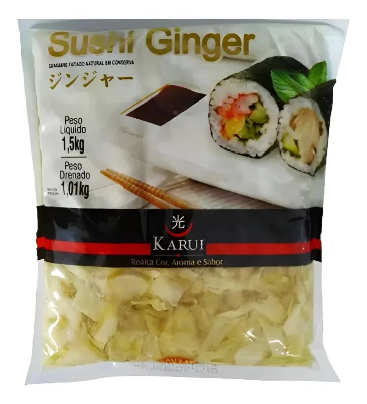 10x Conserva Gengibre Choga Gari Karui Sushi 1,01kg Drenado - Não Informado - Mercearia