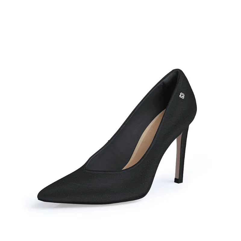 Scarpin Salto Alto Couro Nobuck Preto 6