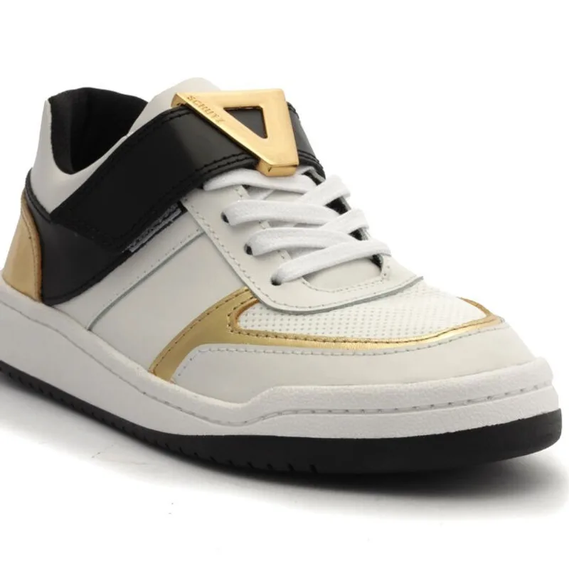 Tênis Triangle Metal Couro Metalizado scz fall 24 Schutz Branco