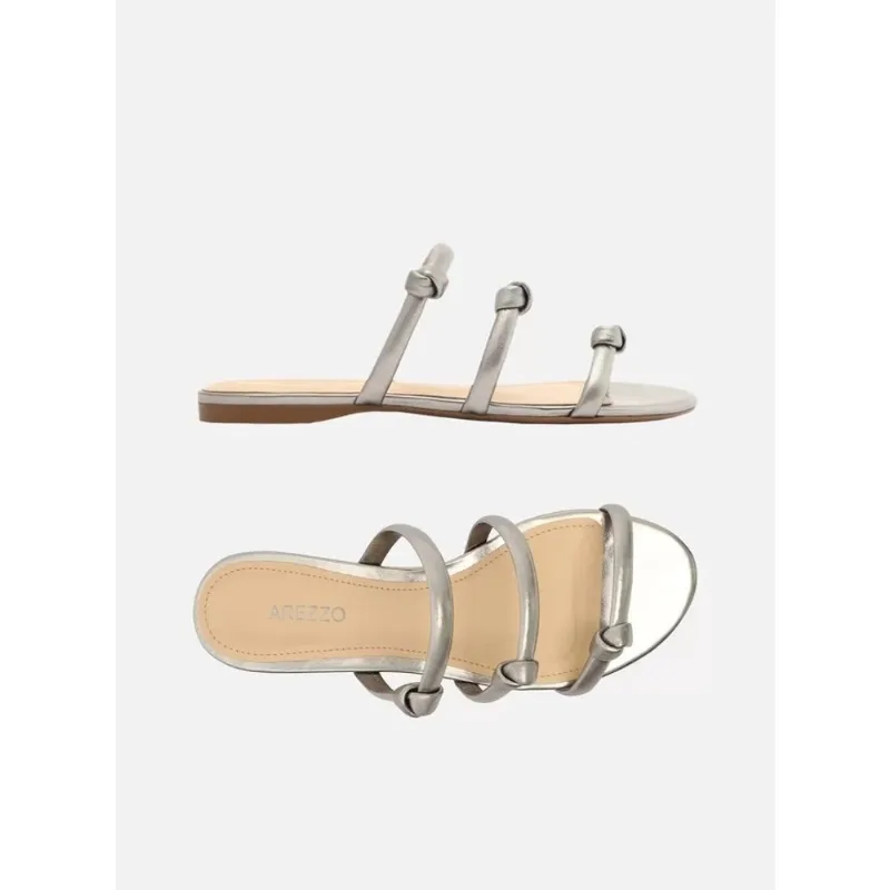 Chinelo arezzo feminino rasteira prata velho * original