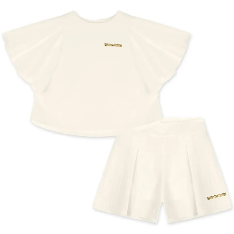 Conjunto Curto Lilica Ripilica Blusa e Bermuda Tecido Off 12