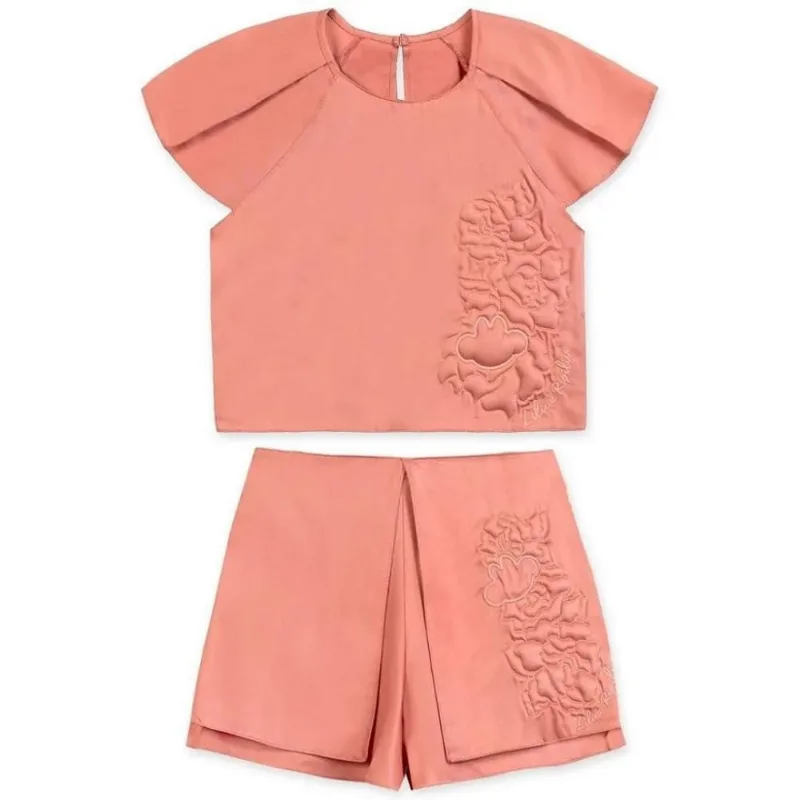 Conjunto Lilica Ripilica Blusa e Short Alto Relevo Laranja 4
