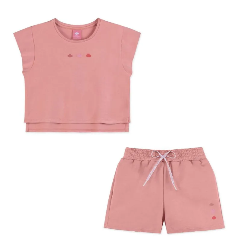 Conjunto Curto Lilica Ripilica Regata e Short Bordado Rosa 10