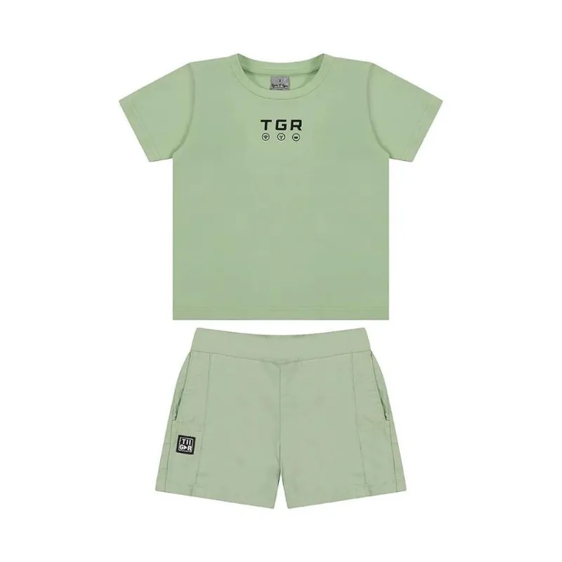 Conjunto Curto Tigor T Tigre Camiseta e Bermuda TGR Verde 1