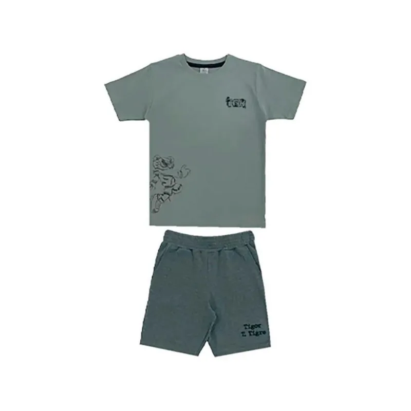 Conjunto Curto Tigor T Tigre Camiseta e Bermuda Fun2 Verde 4