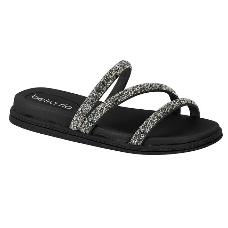 Sandalia Beira Rio Tira Pronta Ref 8488.108.26530.93042 Preto/prata 036