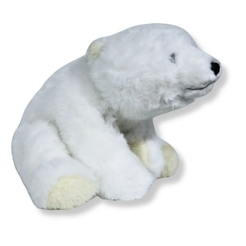 Pelúcia Bela Flor Urso Polar Deitado Branco 30cm 95858 (MP)