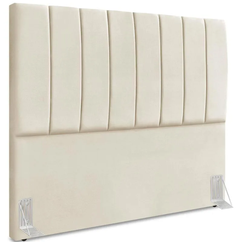 Cabeceira Casal 140cm Allia Suede Bege Rm Bege