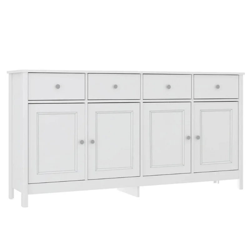Balcao Buffet 4 Portas 4 Gavetas 154 Cm R626 Branco Dtall Branco