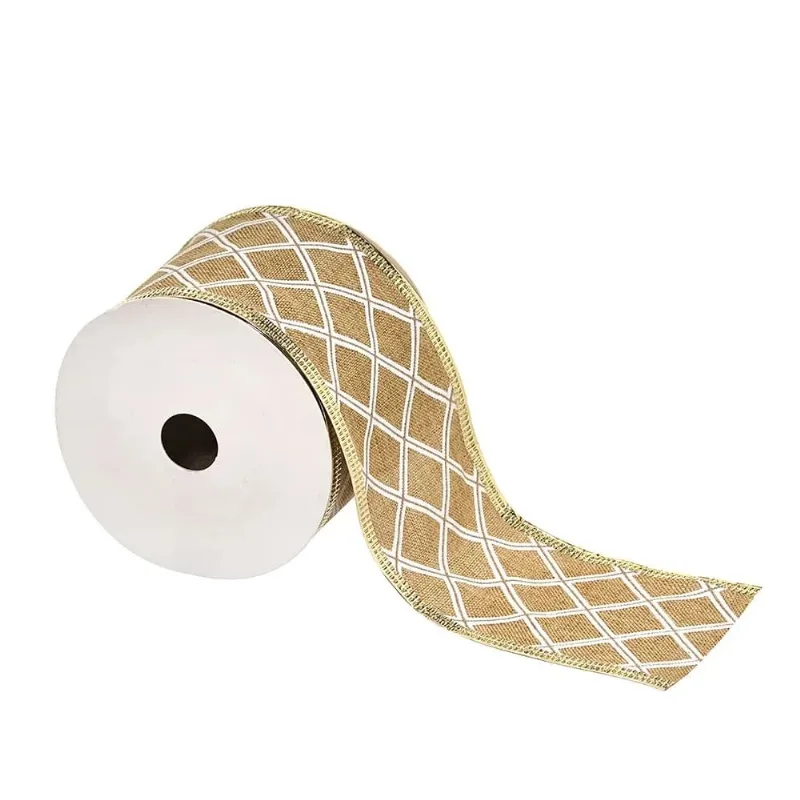 Fita Natalina Poliester C/detalhe Dourado e Branco