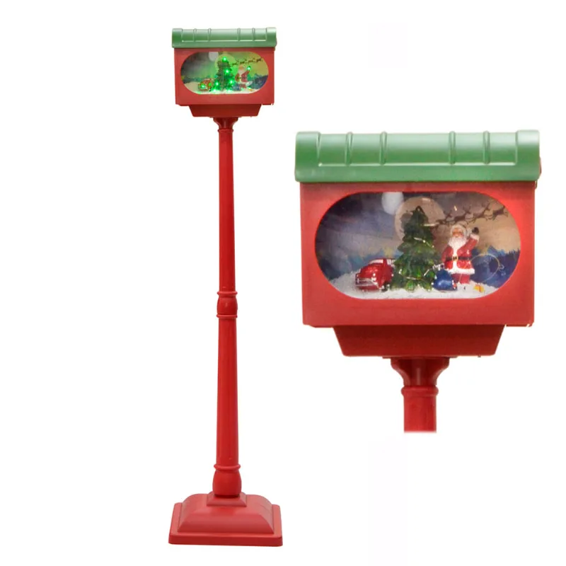 Poste Decorativo Com Luz e Movimento Vermelho e Verde