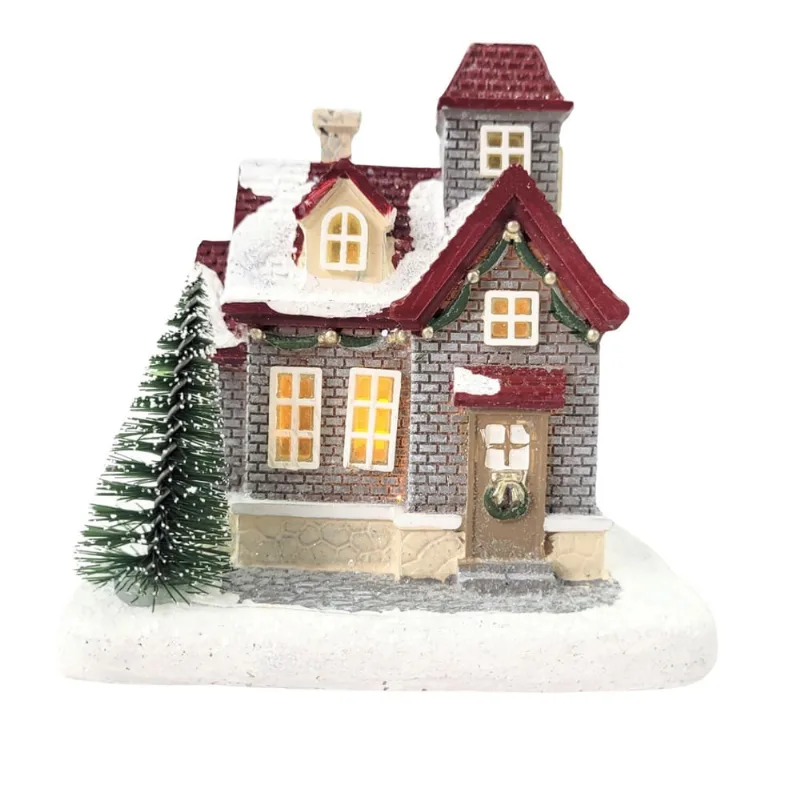 Vila Natalina Casa Com Luz Mini Cenário Enfeite De Natal