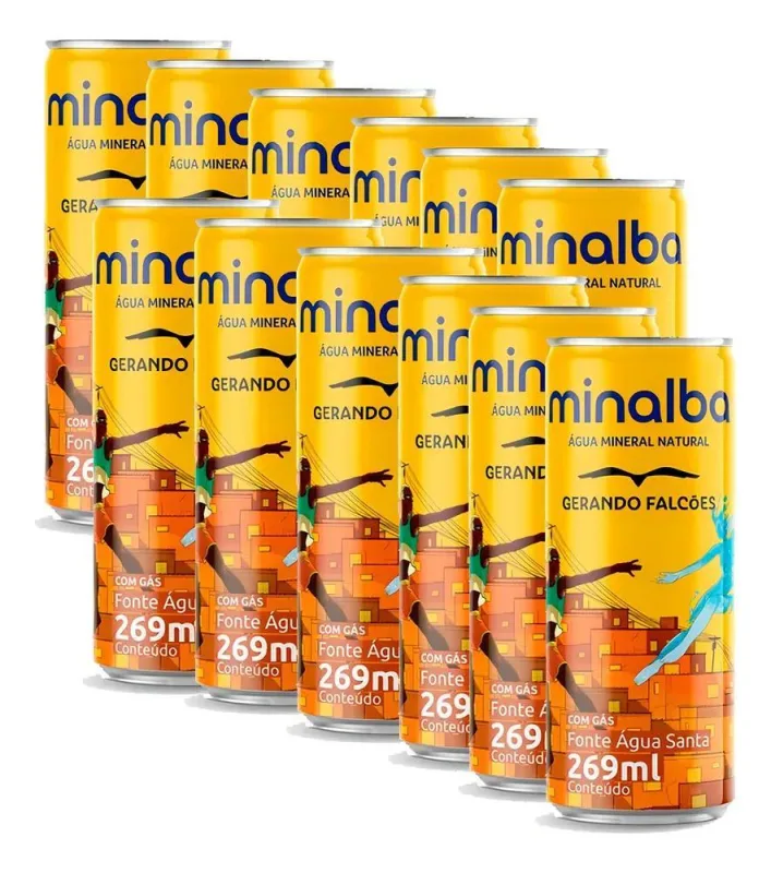 Água Mineral Minalba Com Gás Lata 269 Ml - Não Informado - Bebidas
