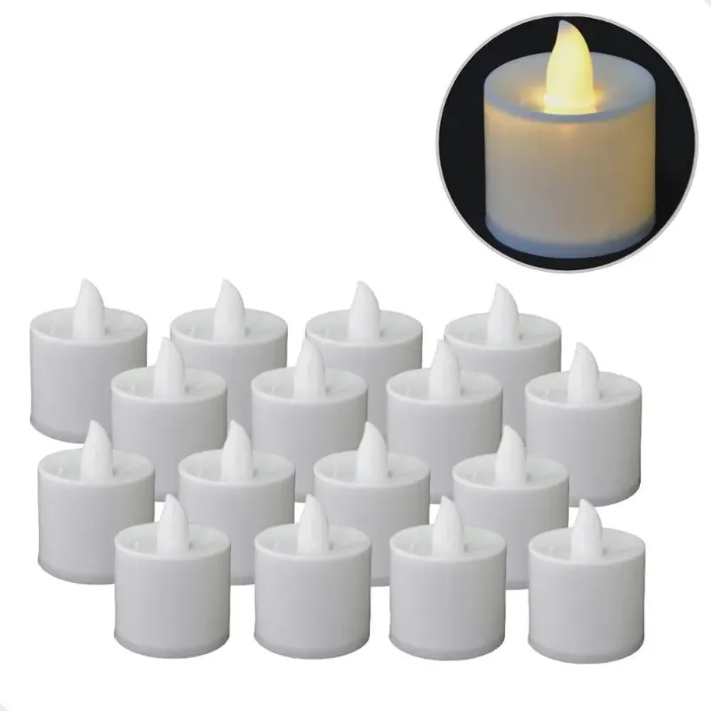 3x 24 Vela Decorativa Vela De Led Amarela + Bateria
