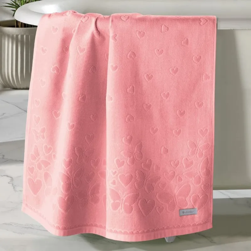Toalha Banho Velour Jacquard Romance Liso Rose 7322 - Dohler
