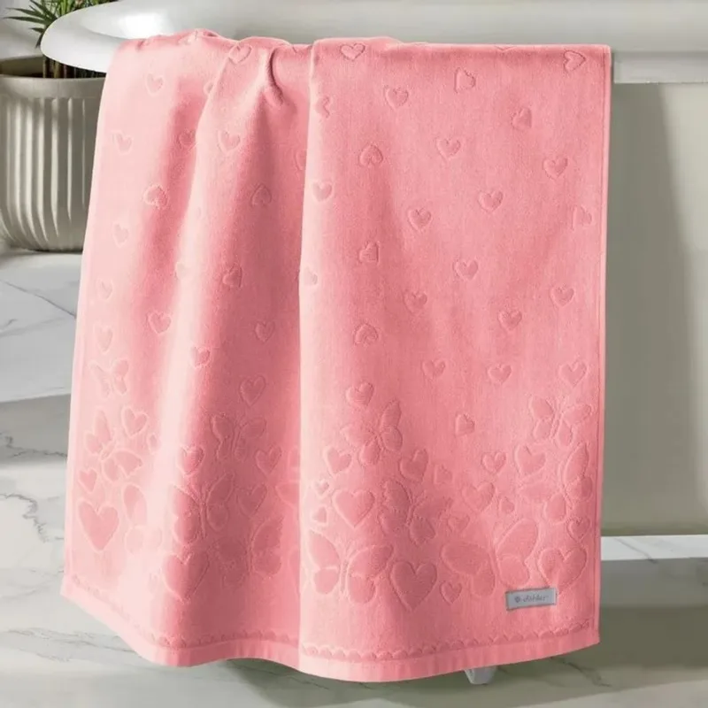 Toalha Lavabo Velour Romance Liso 30cmx45cm Rose 6942/unico