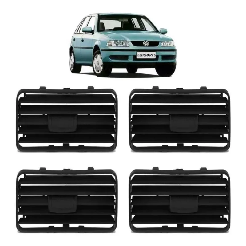 Kit Difusor Ar Painel Preto Gol G3 Parati Saveiro - 4 Peças.