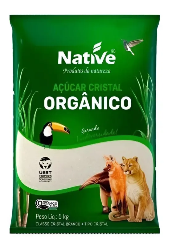 Açúcar Cristal Native Orgânico Pacote 5kg - Não Informado - Mercearia