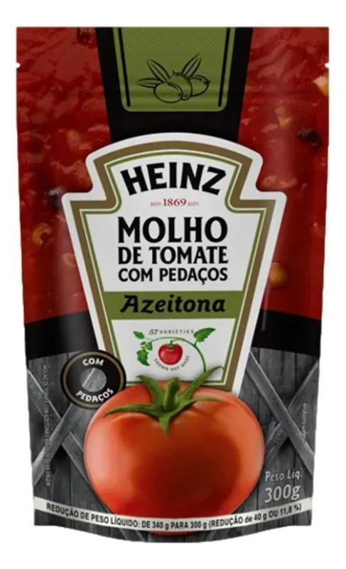 Molho De Tomate Sabor Azeitona 300g Heinz - Não Informado